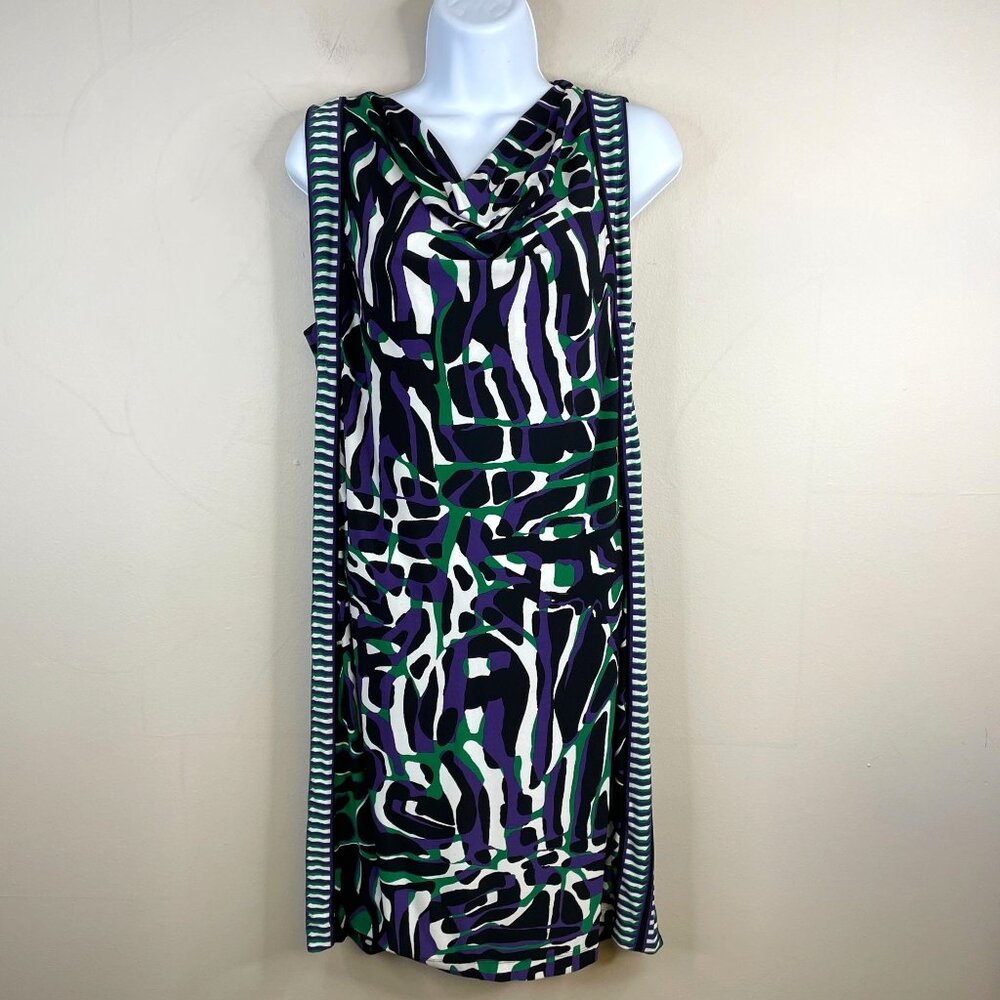 Vintage Abstract Art To Wear Dress Womens Small Mod Retro Statement Shift
